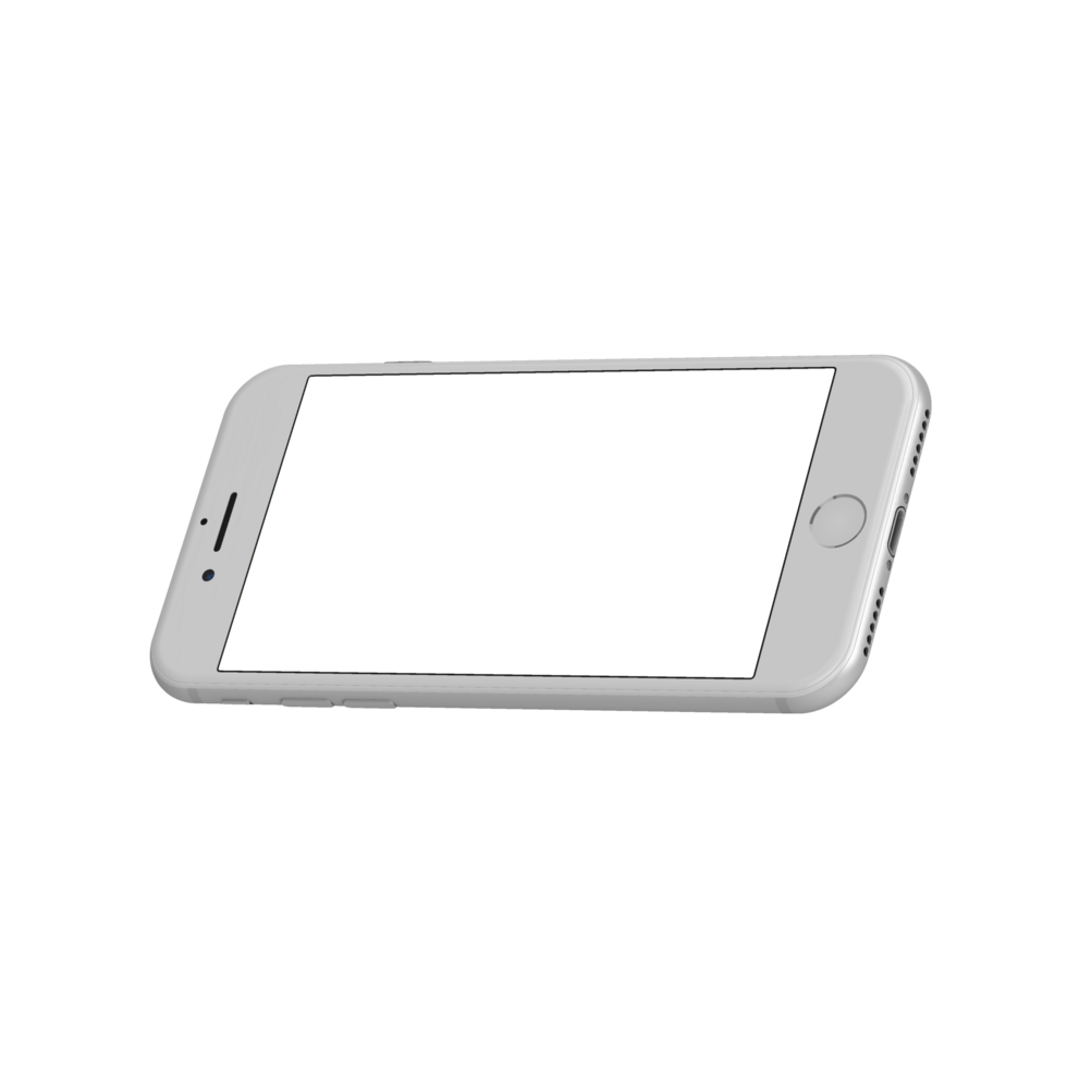 Transparent front display white phone mockup png
