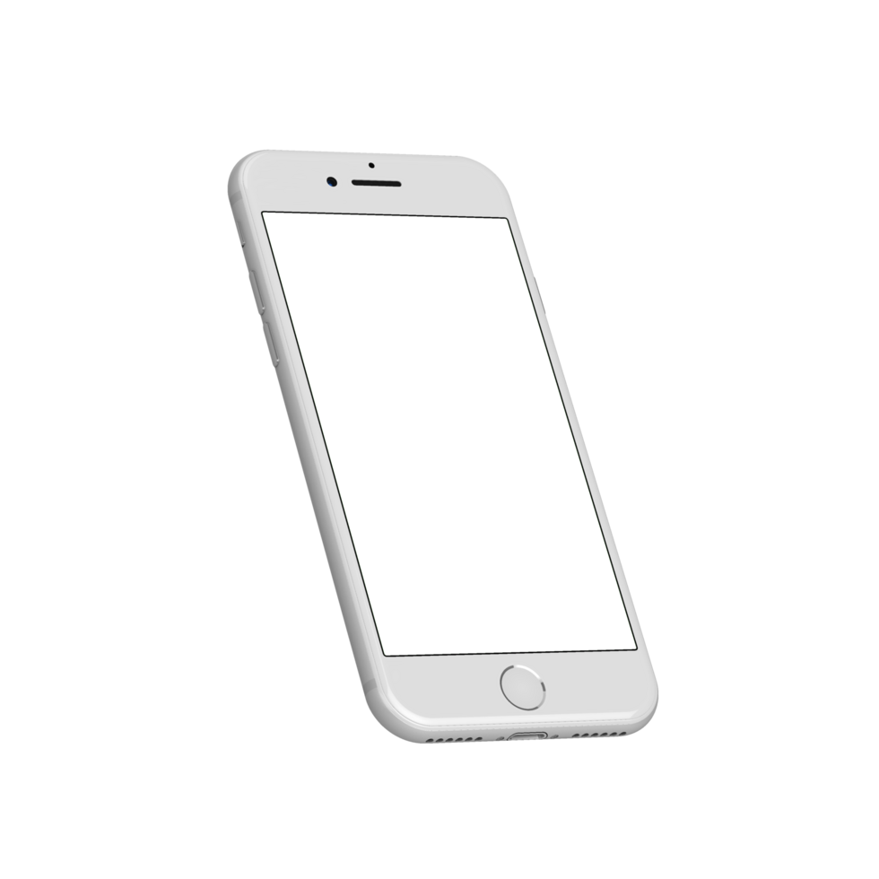 Transparent leaned right display white phone png