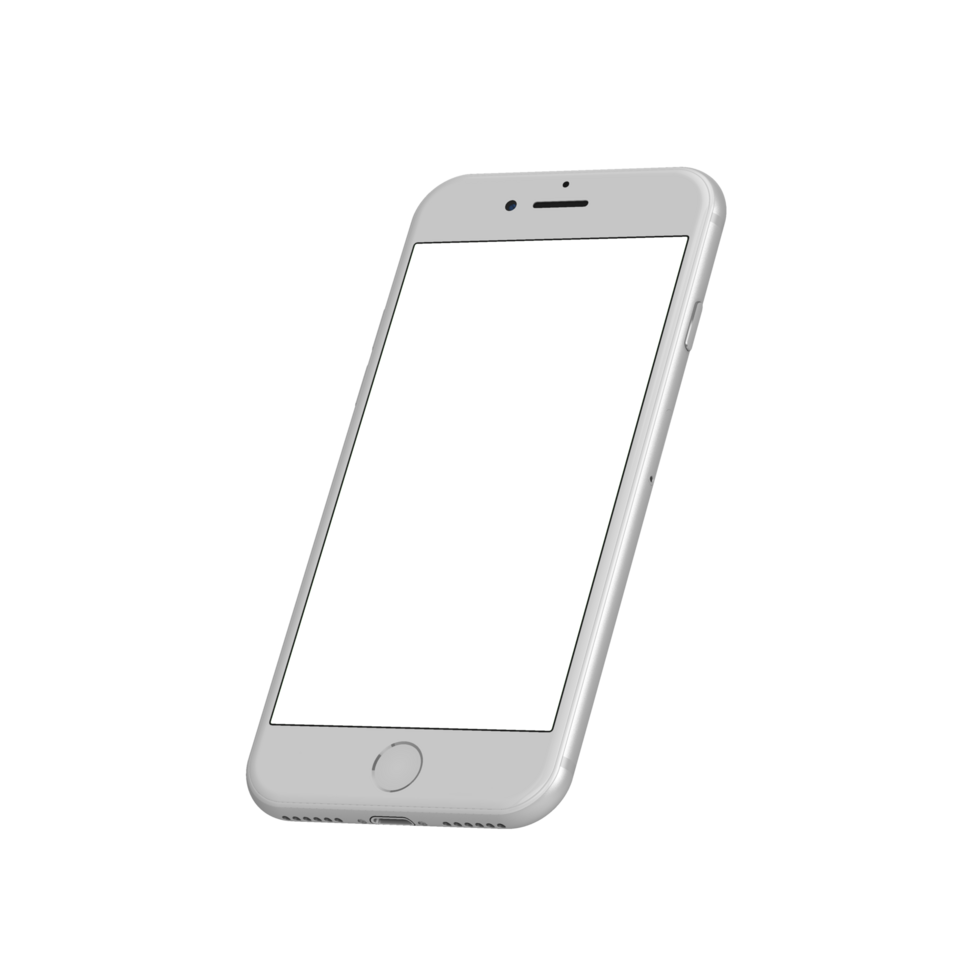 Transparent leaned left display white phone png