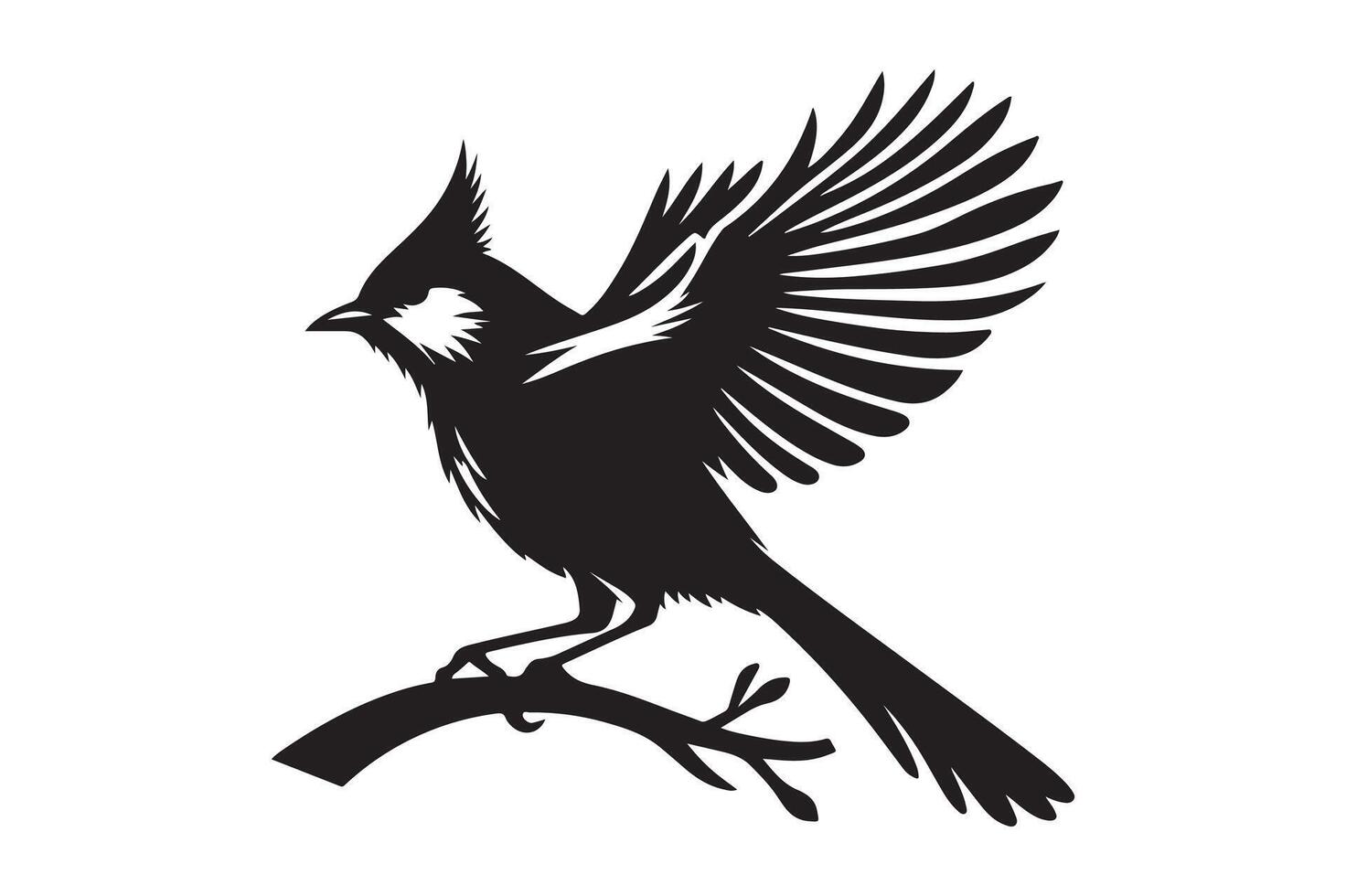 A silhouette of a bird in style. vector