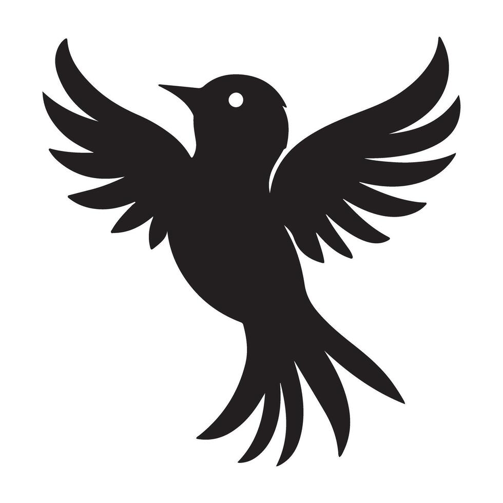 A silhouette of a bird in style. vector