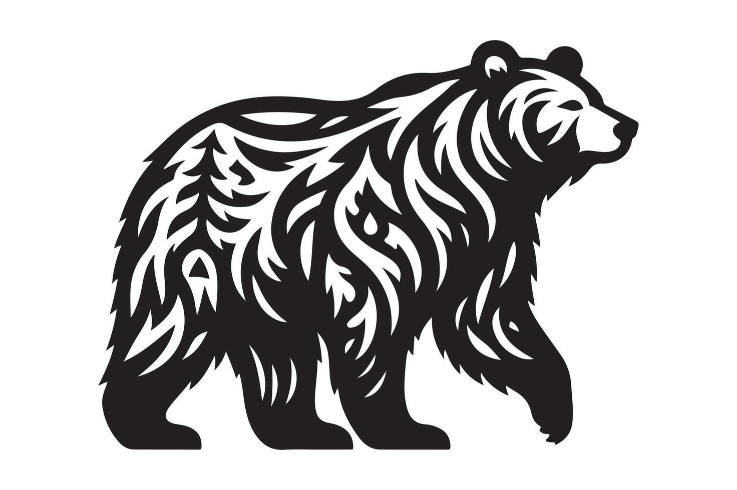 bear ' Silhouette style white background vector