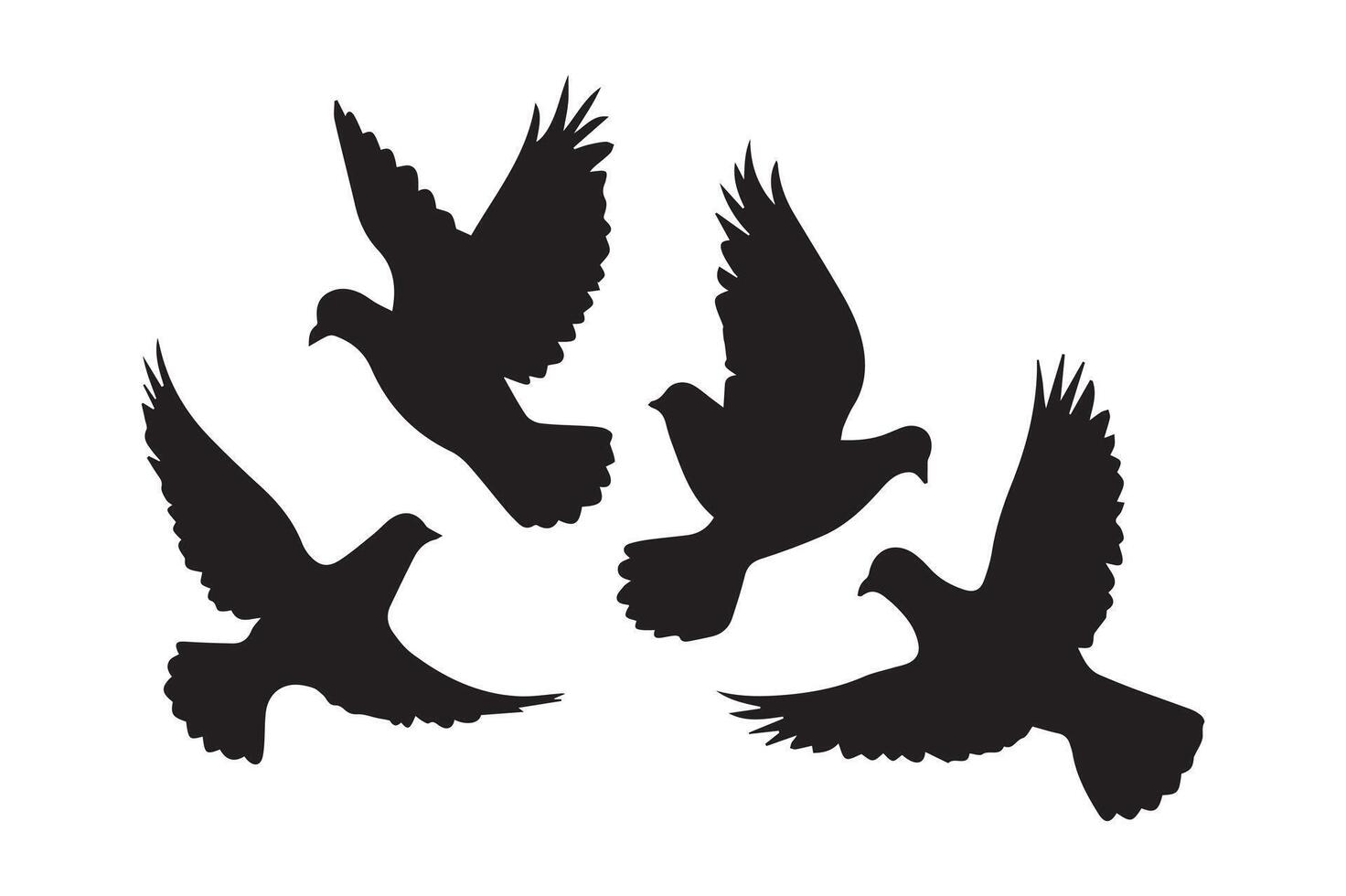 A silhouette of a bird in style. vector
