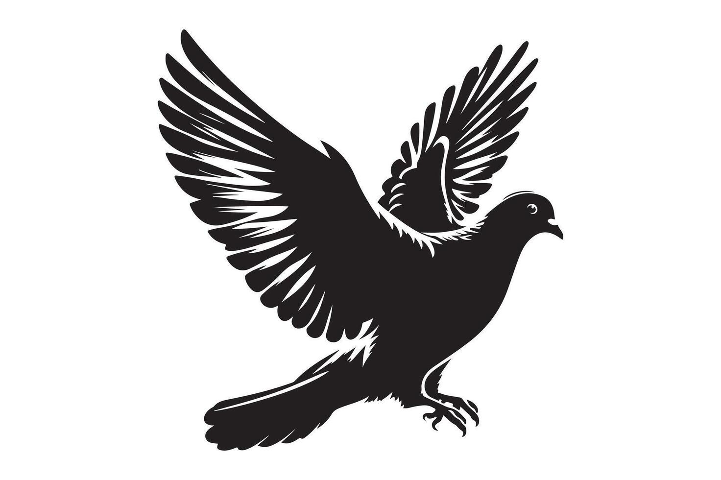 A silhouette of a bird in style. vector