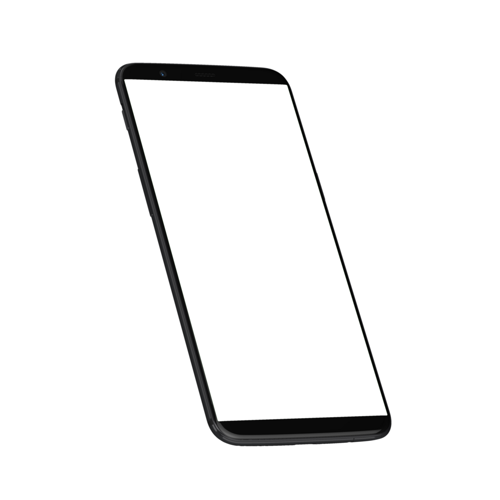 Clear display phone leaned right transparent png