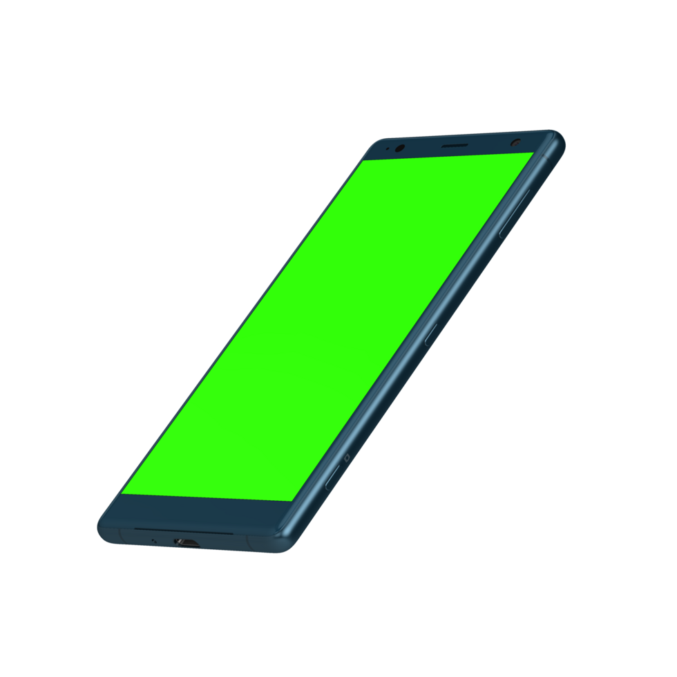 Clear view leaned left smartphone greenscreen png