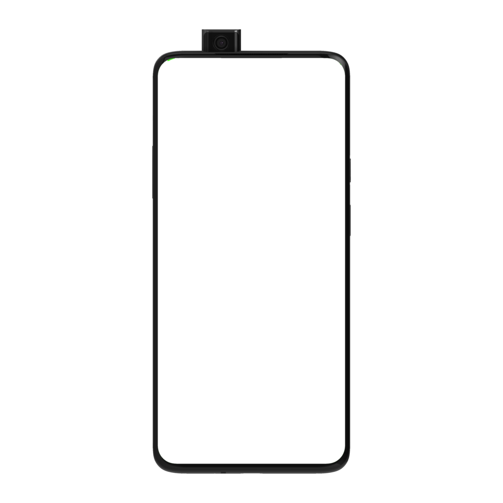 Full-screen display with a pop-up selfie camera transparent png