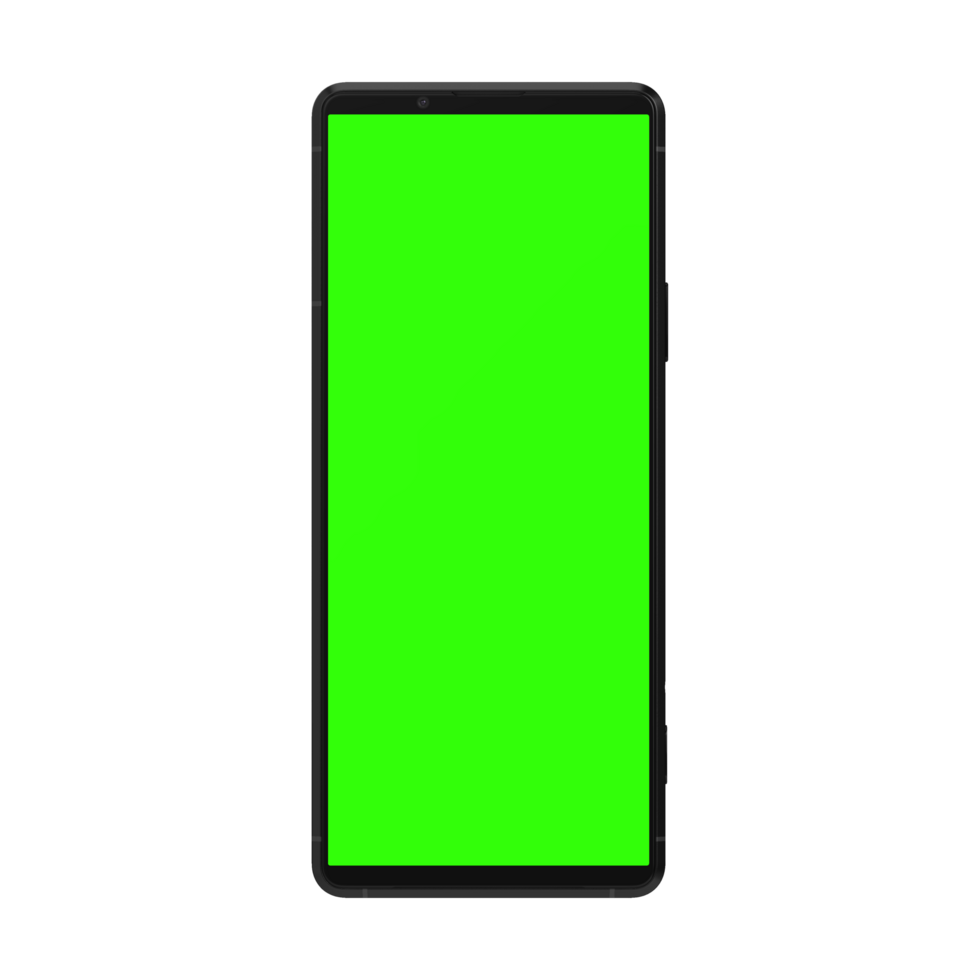 Front see-through phone view greenscreen png