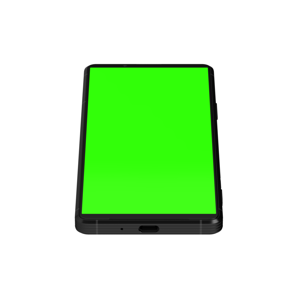 Top see-through phone view greenscreen png