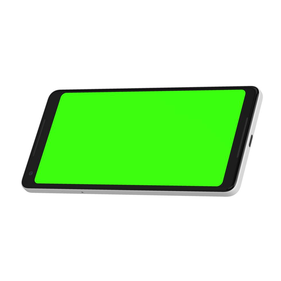 Smartphone see-through front screen greenscreen mockup png