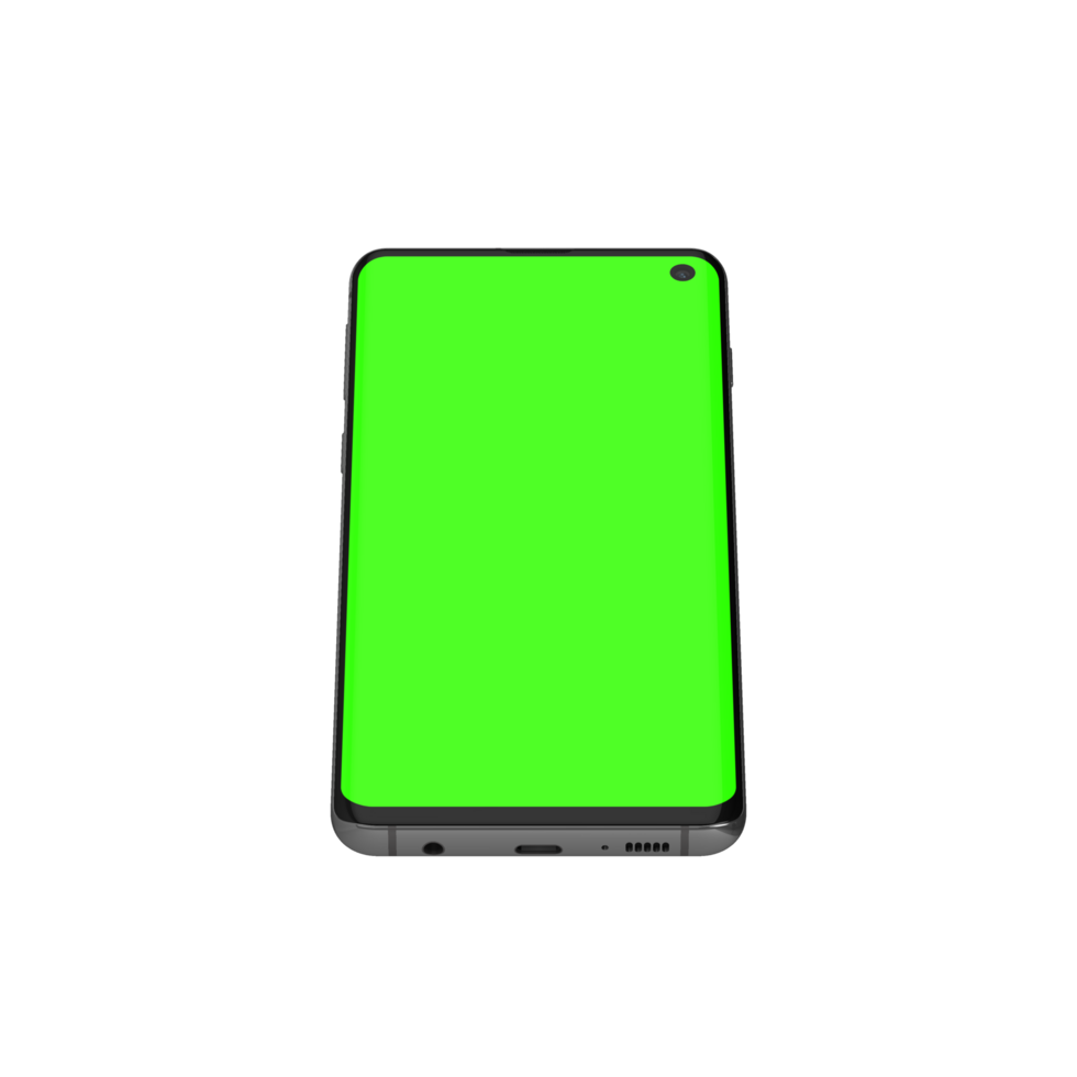 Smartphone top clear view display greenscreen png