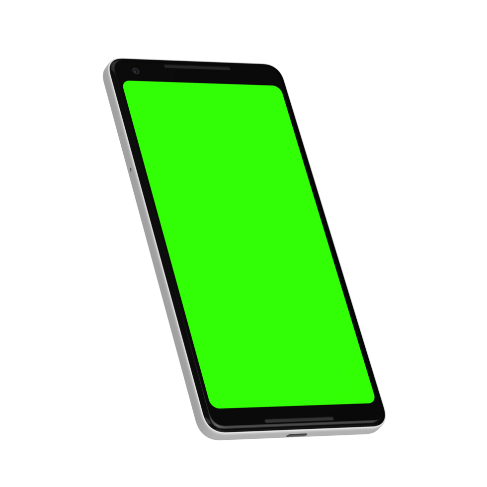 Smartphone see-through leaned right screen greenscreen png