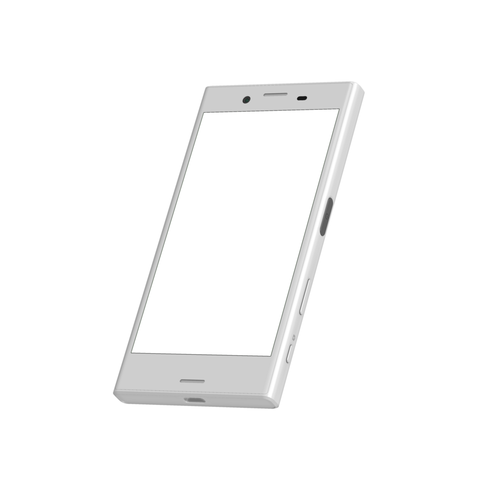 Transparent smartphone leaned left png