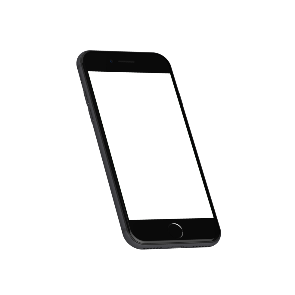 Transparent leaned right display black phone png
