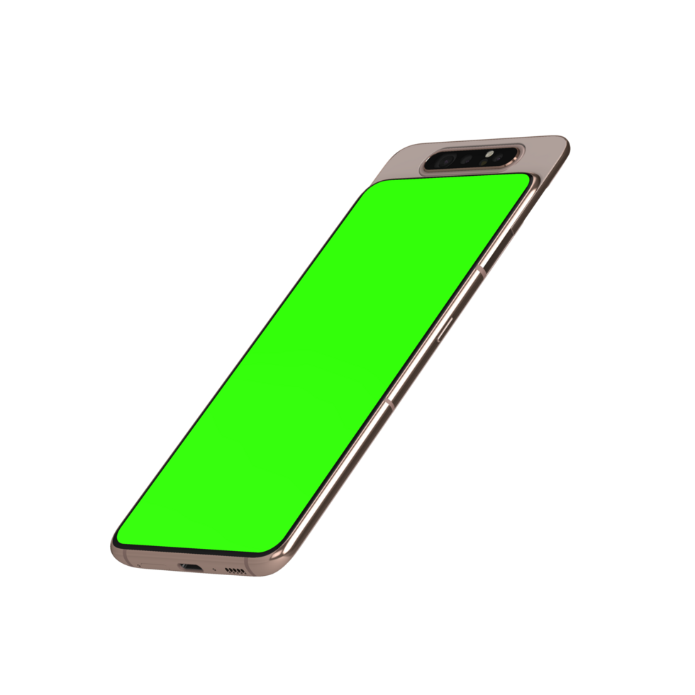 Clear phone leaned left angle greenscreen png