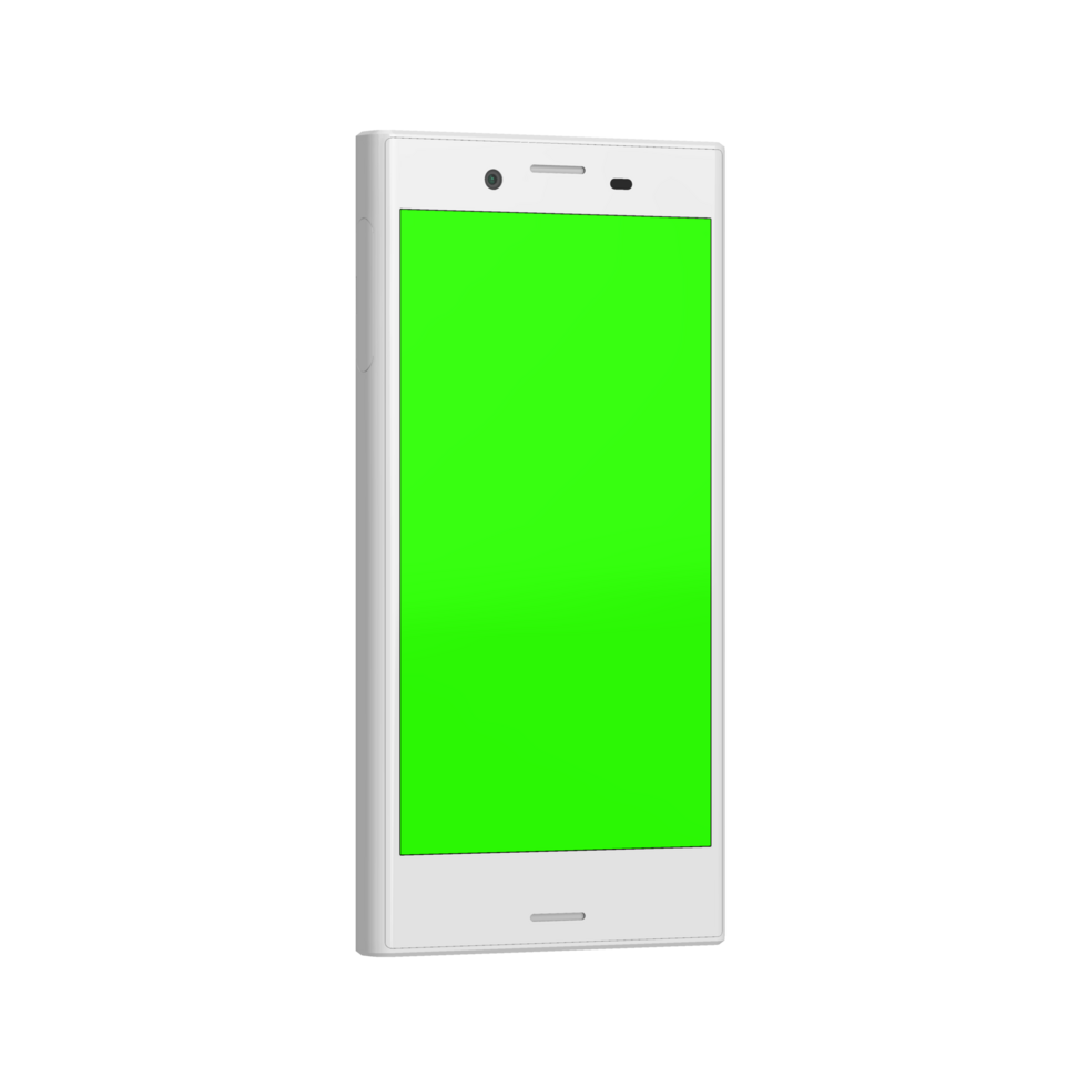 Transparent smartphone right greenscreen png