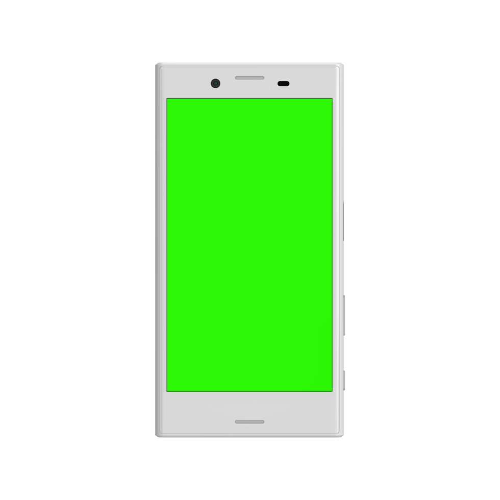 Transparent smartphone front greenscreen png