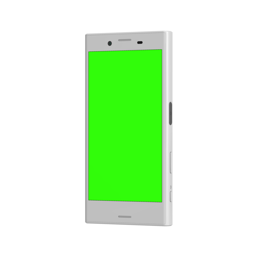 Transparent smartphone left greenscreen png
