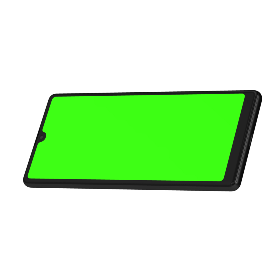 See-through front of phone greenscreen mockup png