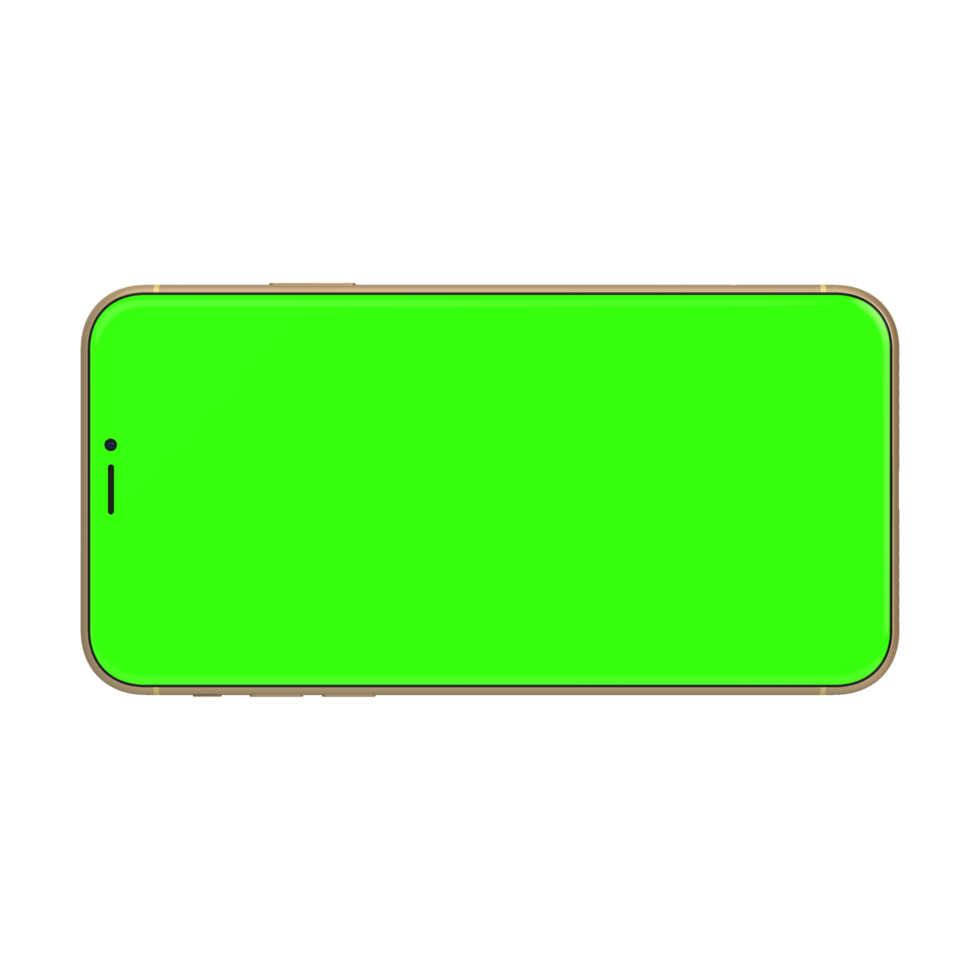 Smartphone clear view front greenscreen landscape png