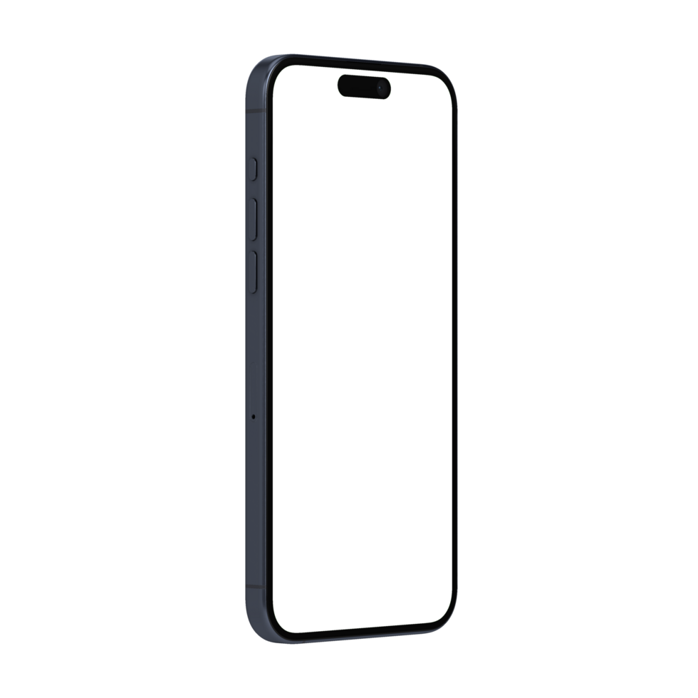 Transparent front smartphone right view png