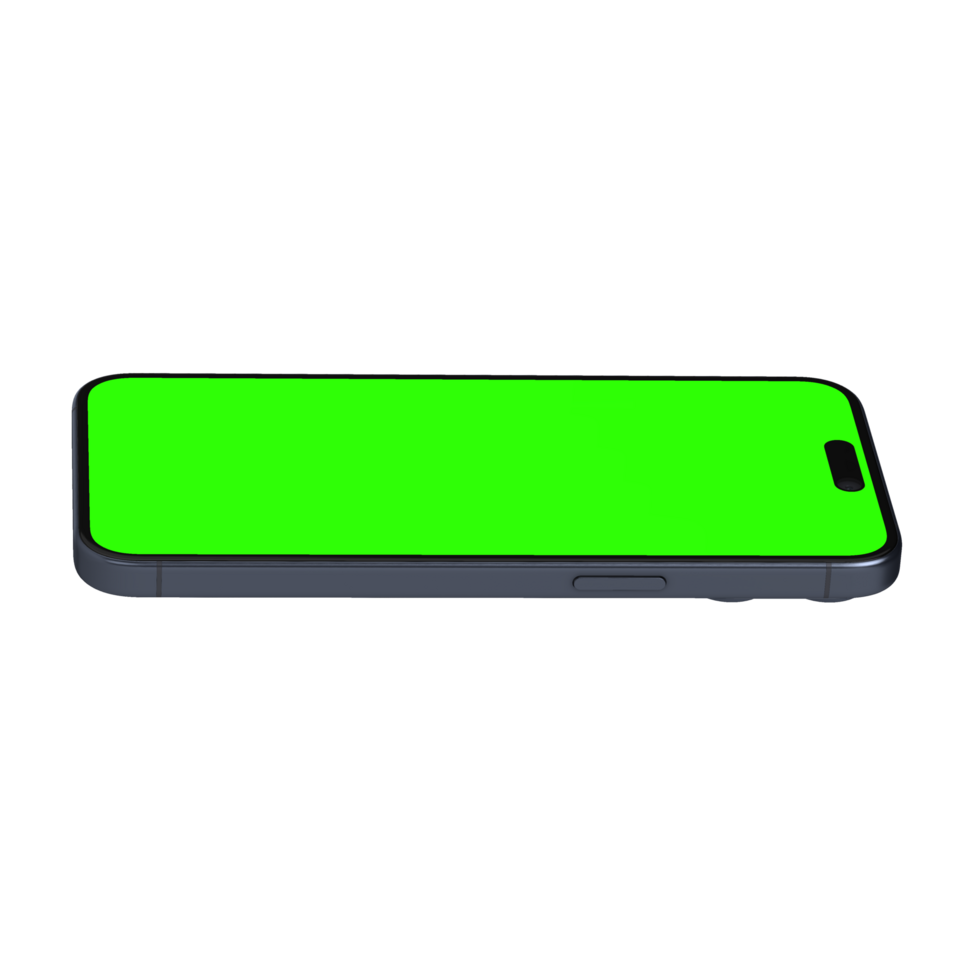 Transparent front smartphone greenscreen top view png