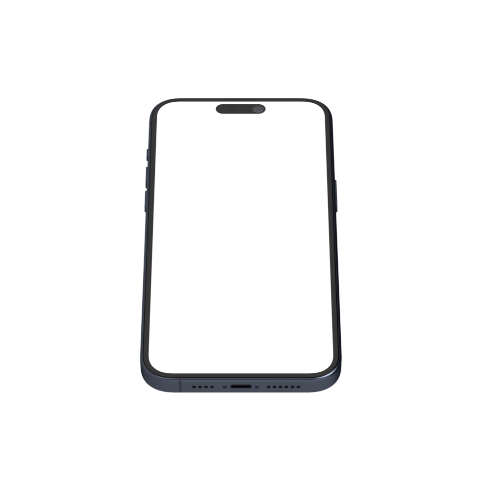 Transparent front smartphone 45 degree leaned view png