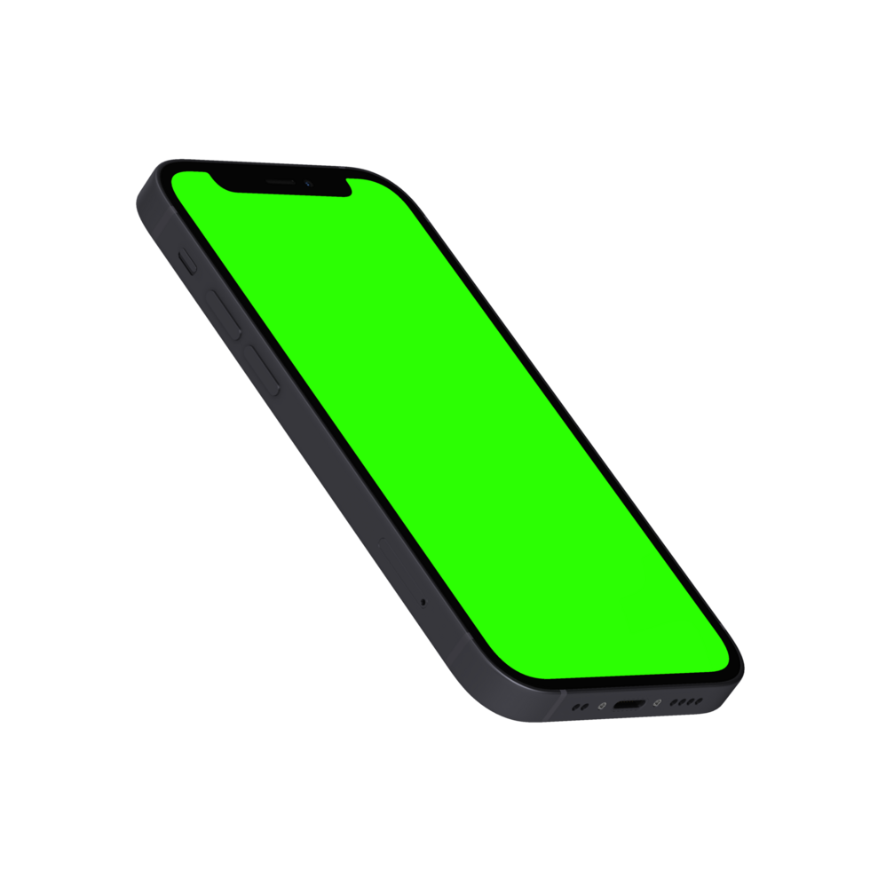 Greenscreen display leaned right phone png