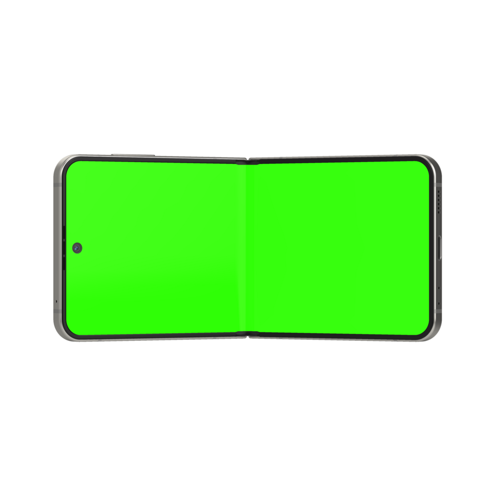 Foldable smartphone greenscreen landscape png