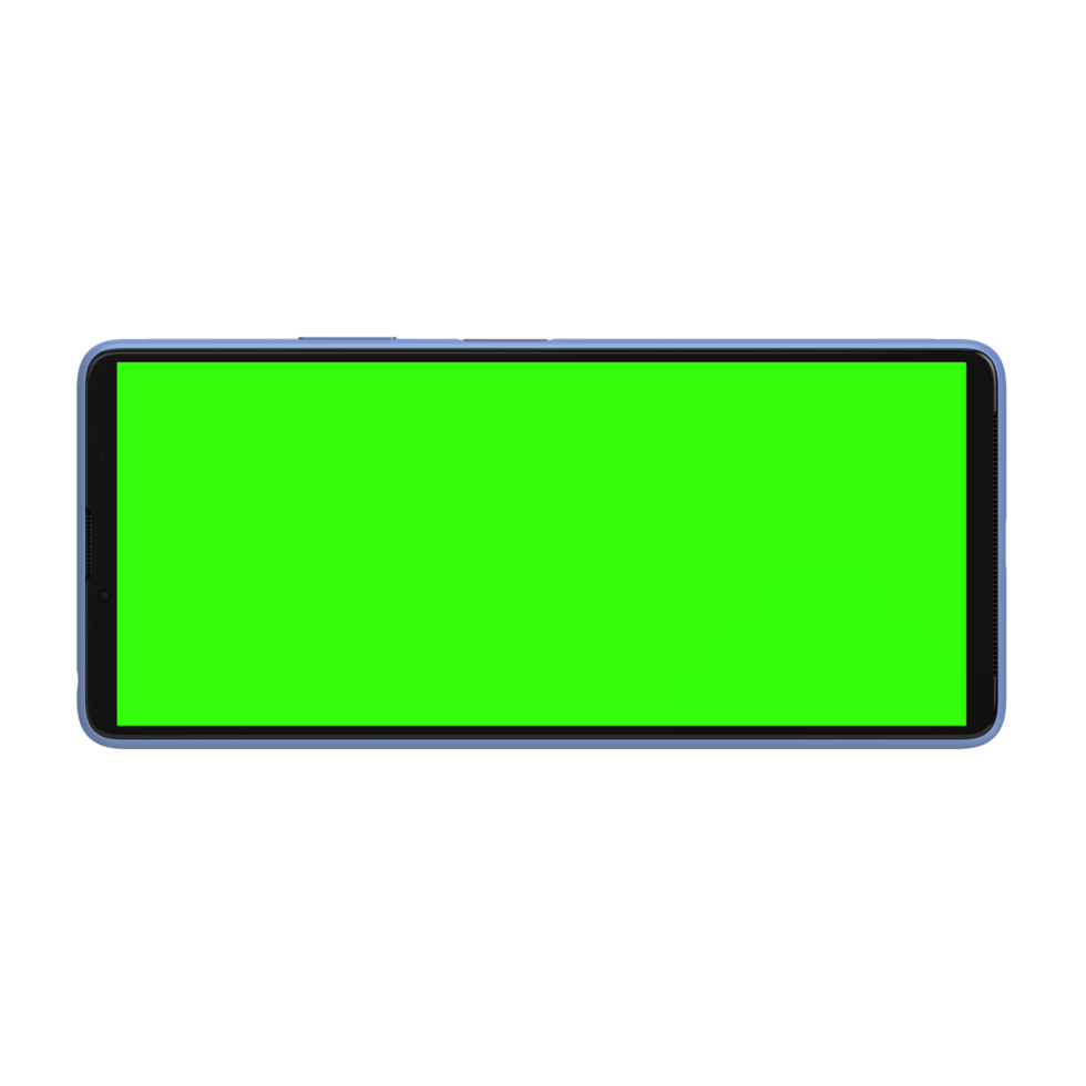 Greenscreen display front of phone landscape png