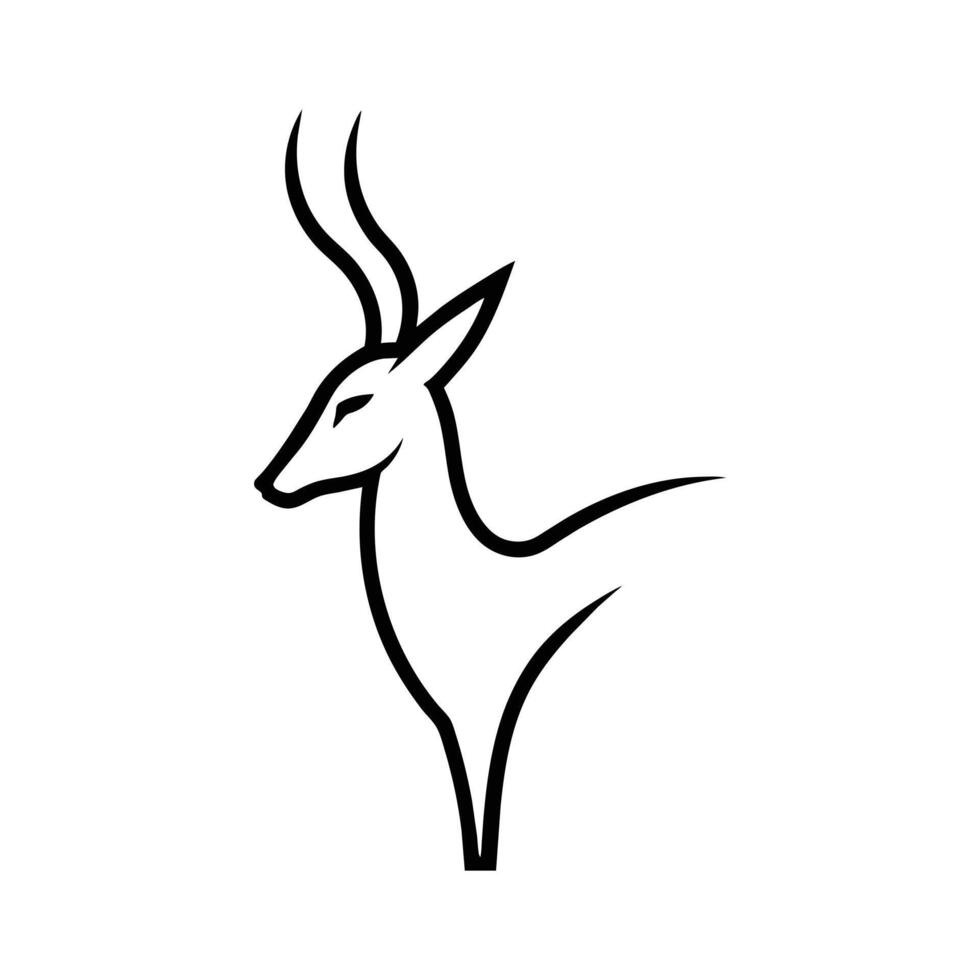 A antelope minimalist logo icon illustration vector