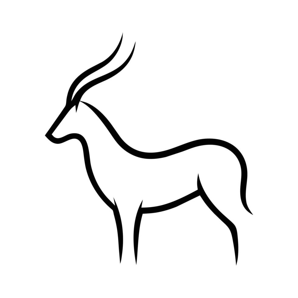 A antelope minimalist logo icon illustration vector