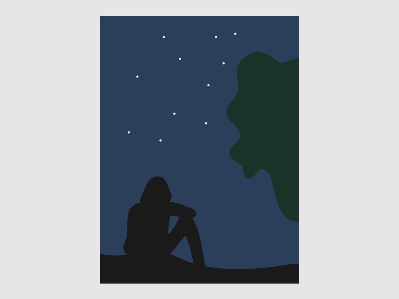 lonely illustration flat design book cover vector