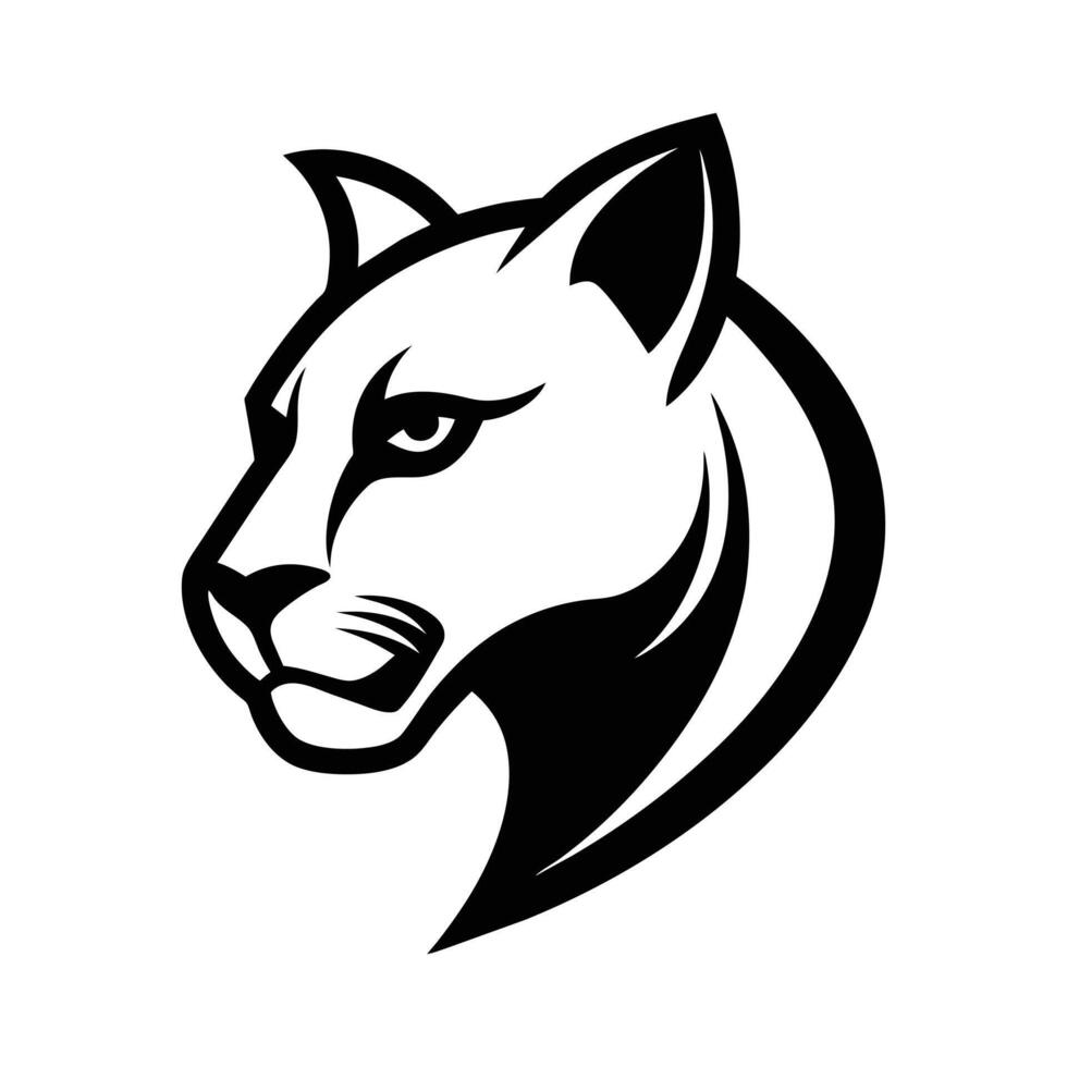 A cougar minimalist logo icon illustration vector