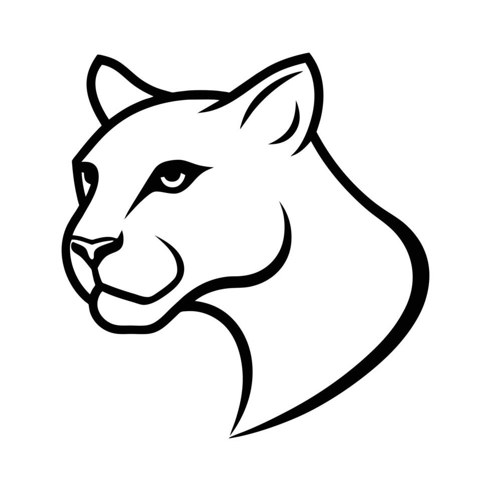 A cougar minimalist logo icon illustration vector