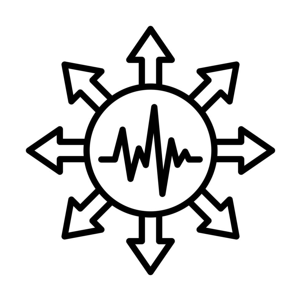 Influence Pulse icon line illustration vector