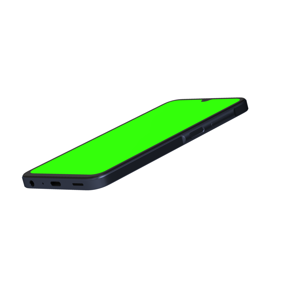 Smartphone front see-through greenscreen mockup png