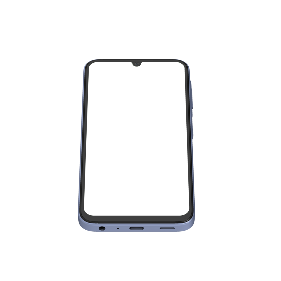 Smartphone front view transparency leaned 45 degree png