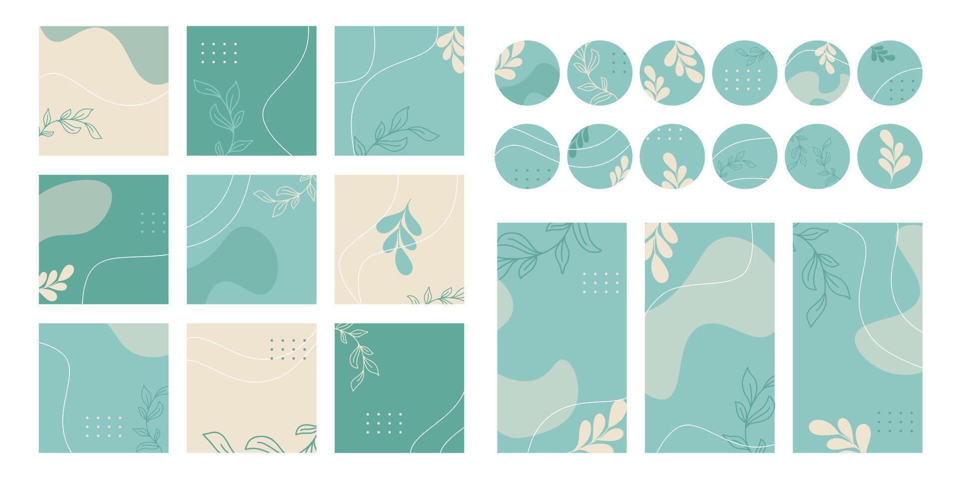 Set templates for maintaining an Instagram page vector