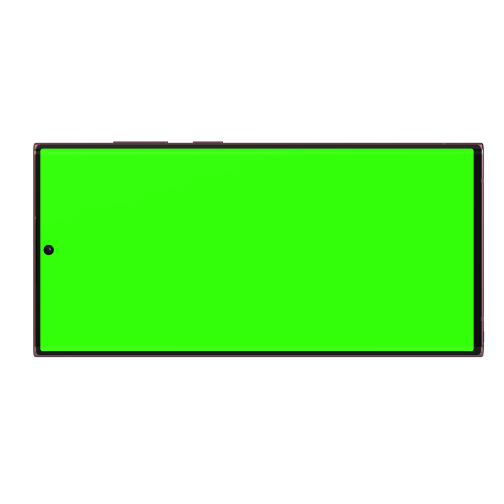 Smartphone clear front screen greenscreen landscape png