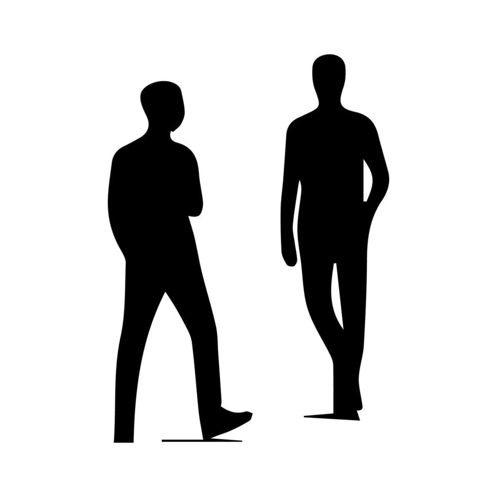 collection of walking people silhouettes vector