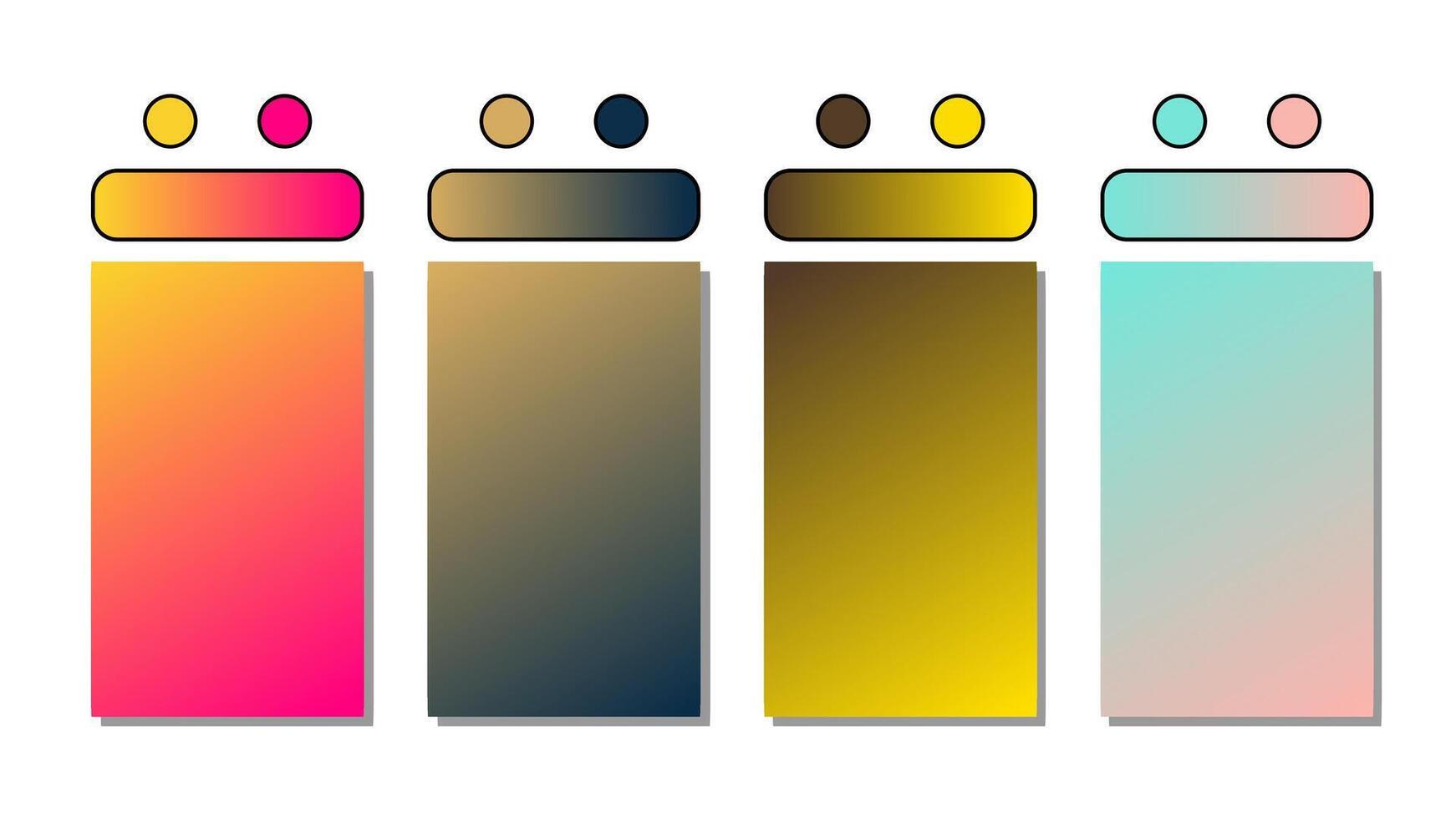Set of gradient background. Cover set design with yellow, pink, brown, blue color. Beautiful abstract gradient for covers, wallpapers, branding, business cards. illustration vector