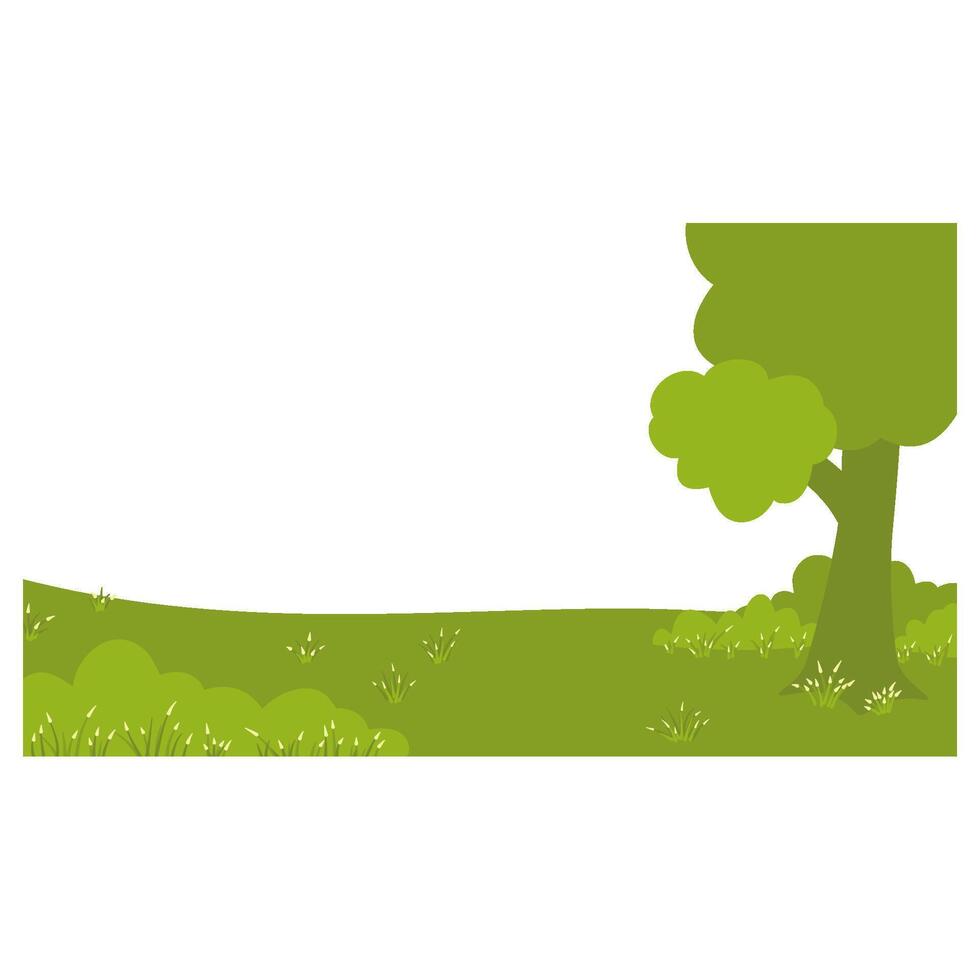 Green hill view vector