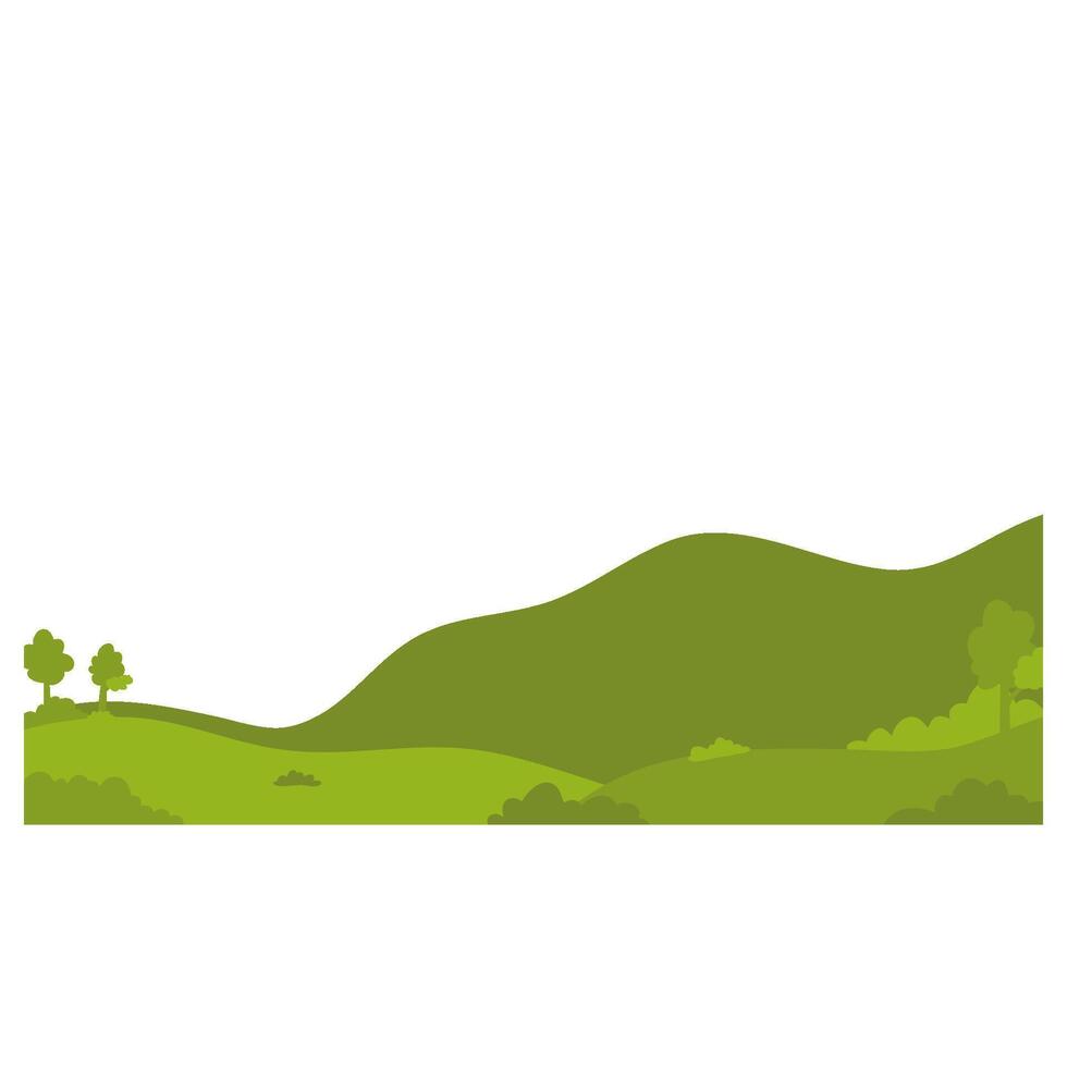 Green hill view vector