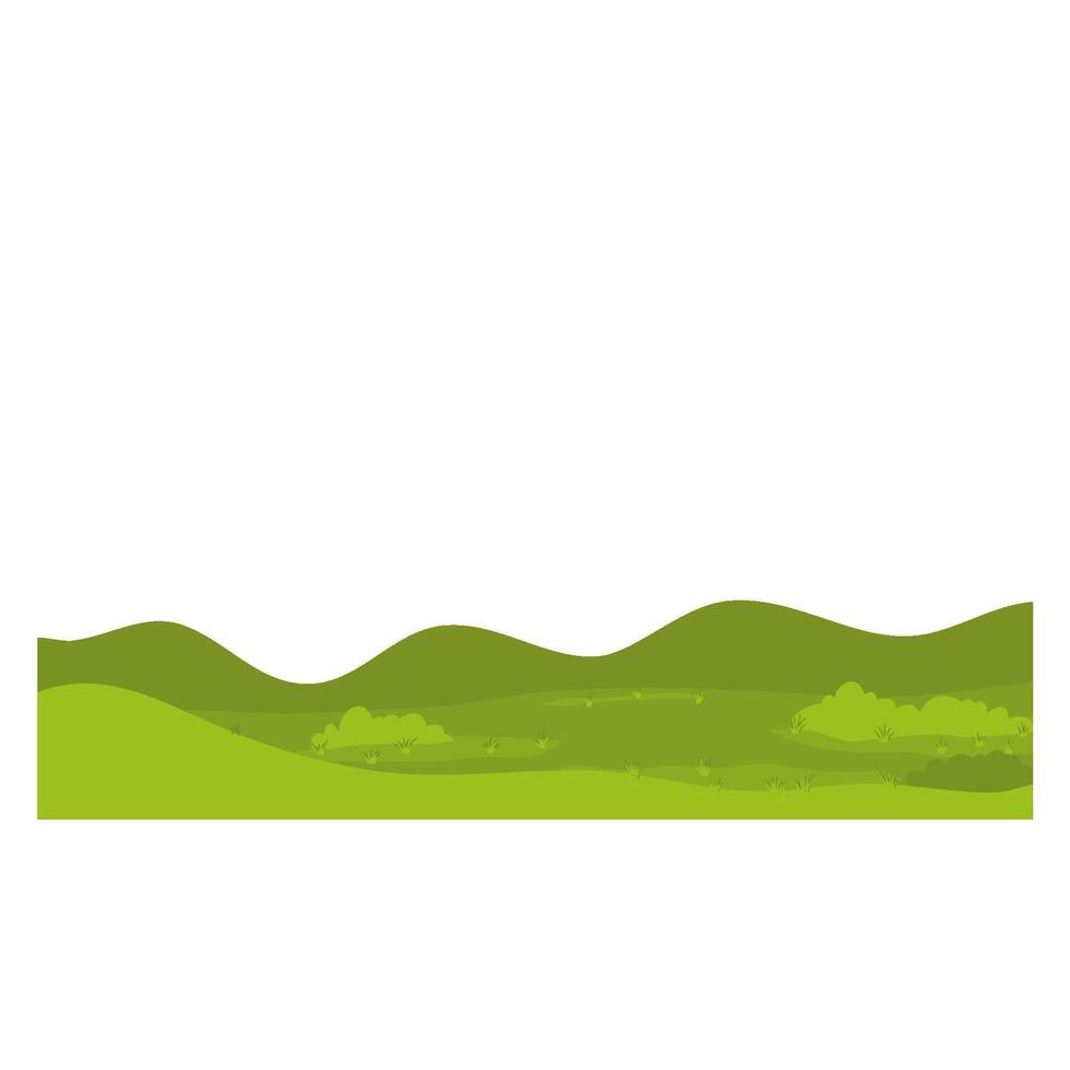 Green hill view vector