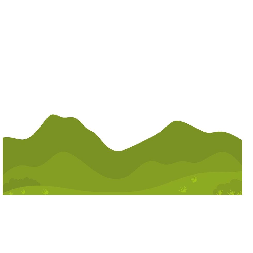 Green hill view vector