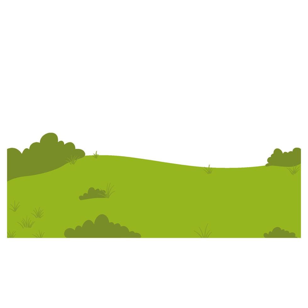 Green hill view vector