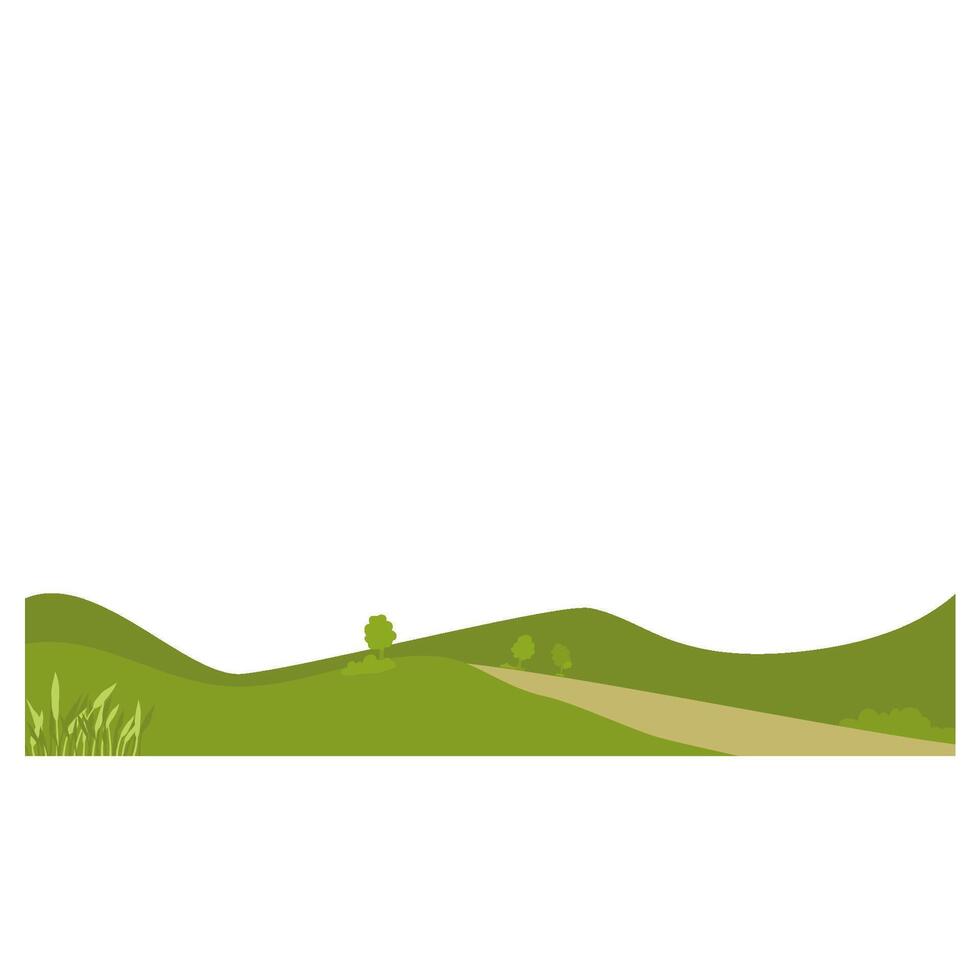 Green hill view vector