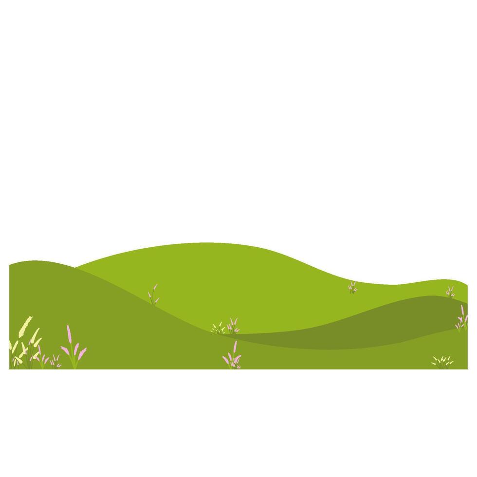 Green hill view vector