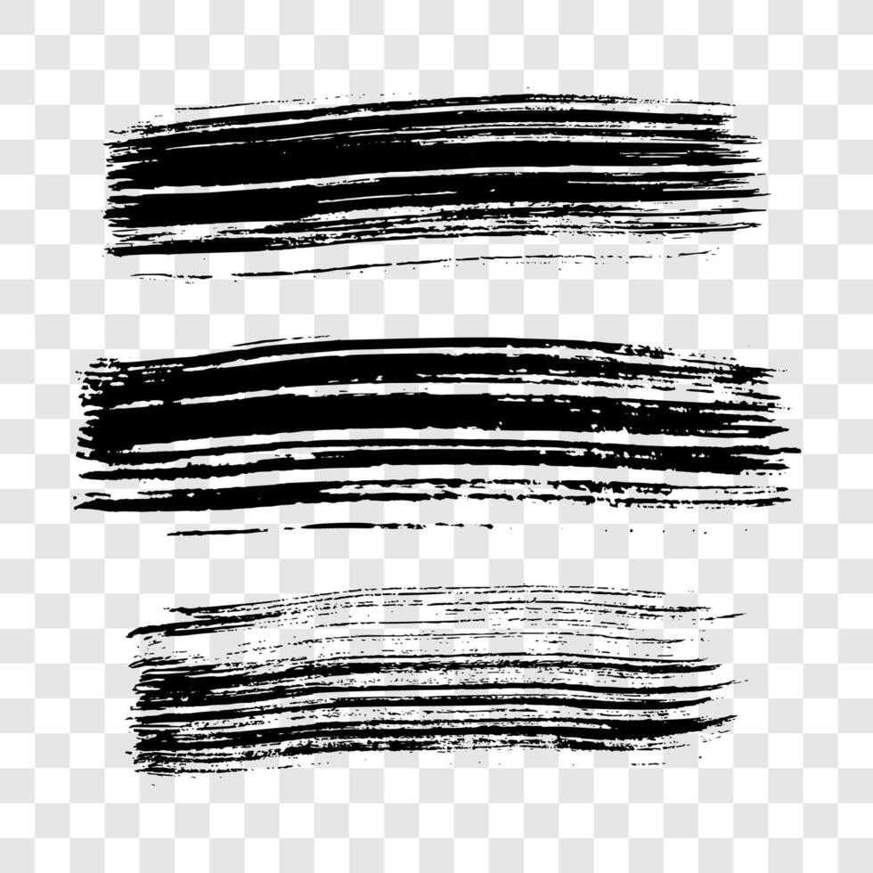 Black brush stroke. Set of hand drawn ink spots isolated on background. illustration vector